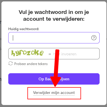 Account definitief verwijderen