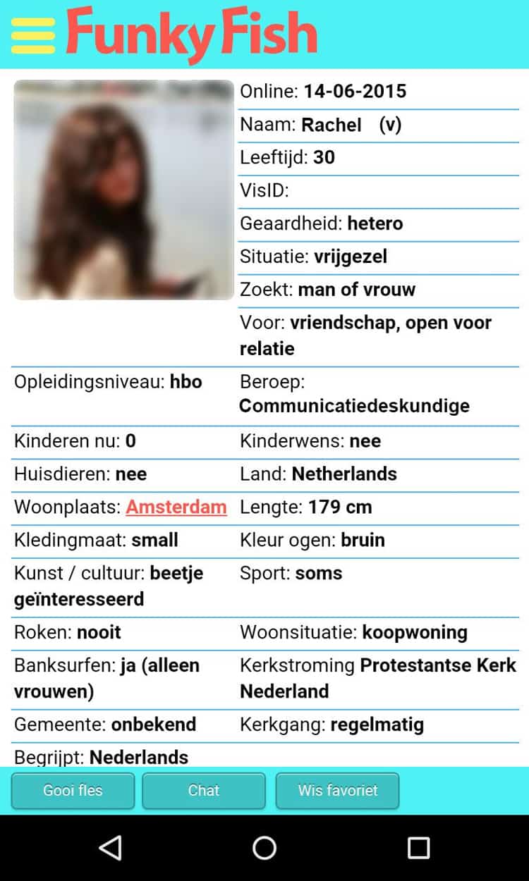 Screenshot van de Funky Fish app